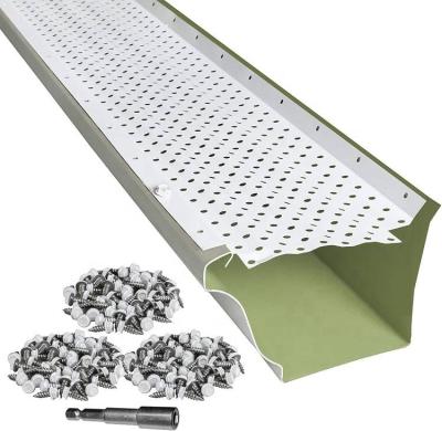 China Straight or Offset Metal Mesh Aluminum Leaf Guard Gutter Perforated Guards for sale