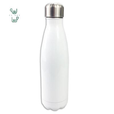 China 350ml Sublimation Disposable Double Walls Food Grade Stainless Steel Cola Shape Water Bottle for sale