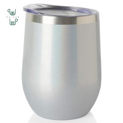 China 12oz Sublimation Travel Disposable Double Wall Stainless Steel Egg Vacuum Tumbler Ice Cream Cups for sale