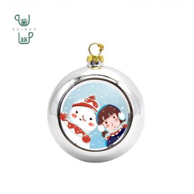 China Sublimation Printing Sublimation Christmas Gift Glass Ball DIY Personalized Photo Frame for sale