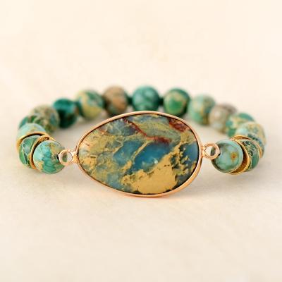 China Popular BOHEMIA Best&Most Bracelet Gemstone Bracelet Beaded Leather Wrap Bracelet for sale