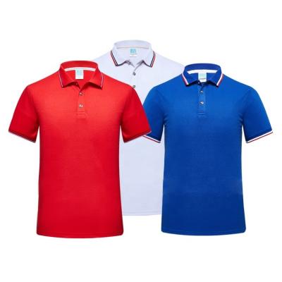 China QUICK DRY collar polo shirt stripe color fashion lapel team clothing printing logo advertising shirt customization for sale