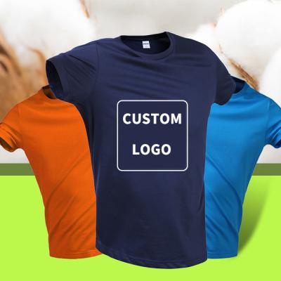 China Anti-wrinkle 100% cotton T-shirt custom logo embroidery printing high-end private custom collar sports quick-drying breathable T-shirt for sale