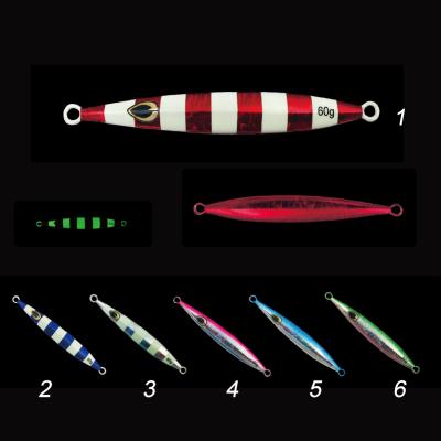 China 20g 30g 40g 60g 80g Double Sided Luminous Metal Deep Sea Bait KT08 Boat Fishing Slow-rolling Iron Plate for sale