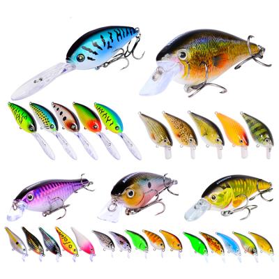 China Hard Lure 2022 New Road 30pcs 11cm Mixed Minnow Colors 7.5g Bait Hard Kit Wobbler Fishing Lure Set Crank With Treble Hooks Crankbaits for sale