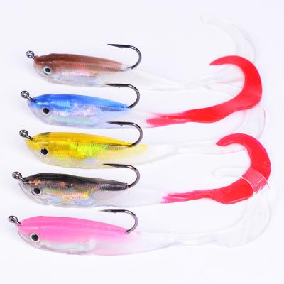 China 2022 New Free Sample Lures DW6036 5pcs/bag soft tpr lure soft fishing lure single hook for sale