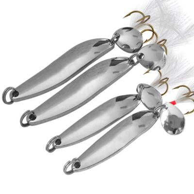 China Iron 2022 New Sliver Willow Sequins Gold Metal 5/7/10/13g Lures With Lures Fishing Spoon Hard Bait Bass Pike Fishing Tackle for sale