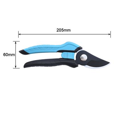 China Hot Sale Anti-Slip Handle Garden Cutter, Tool Stainless Steel Blade Handle Lock Soft Contoured Garden Pruner Bypass Safe Shears for sale