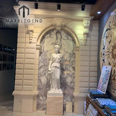 China Contemporary PFM Customized Outdoor&Indoor Home Decor Marble Stone Antique Sets Surround For Luxury Villa for sale