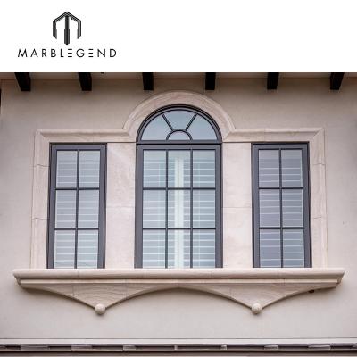 China Waterproof/bear hot and cold weather natural stone edging window frame window lime decoration facade building for sale