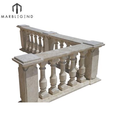 China Limestione Traditional Natural Stone Railing Baluster Parapet Wall Design for sale