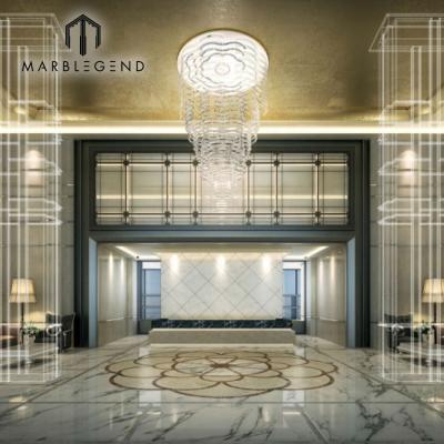 China Home.hotel.indoor & Diamond Twin Tower Project Interior Decoration Bianco Carrara Marble Exterior Decorative Floor Tiles for sale