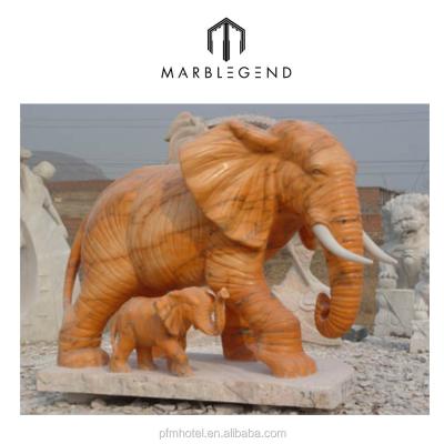 China Modern Hand Carved Life Size Marble Stone Craft Elephant Statue for sale