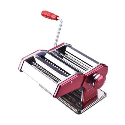 China Home Use Hand Crank Pasta Maker Machine Noodle Maker 2 Pasta Rolls Pasta Maker Red for sale