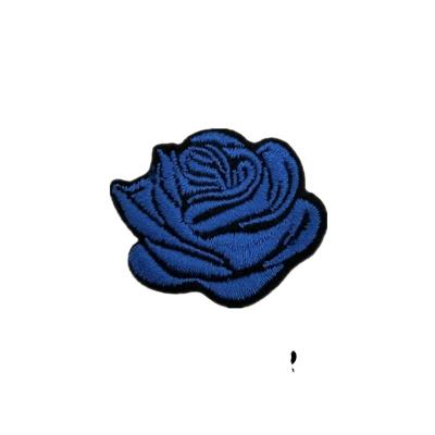 China Handmade Fashion Apparel Stickers Small Rose Flowers Parches Embroidered Custom Made Iron On Patch for sale