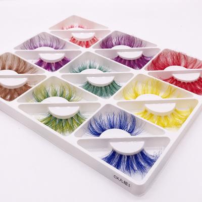 China 25-30 Times Color Lashes Colored Mink Eyelashes Masquerade Eyelash Full Strip Lashes for sale