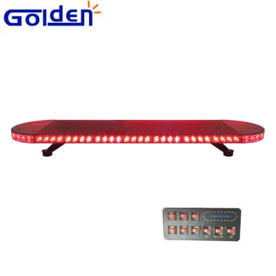 China PC Lense & Red Truck Aluminum Base Fire Fighting Lights Led Turning Flashing Slim Lightbar Emergency For Vehicles for sale