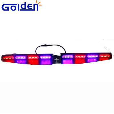 China 12v 48w Red Blue Secret Interior Split Emergency Strobe Warning Front Sun Visor Led Police Light 200mmx70mmx53mm for sale