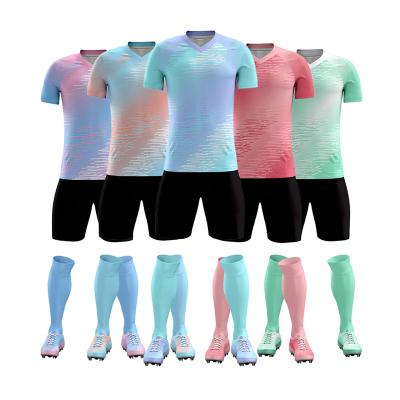 China Quick-drying comfortable sports summer breathable football uniforms soccer jerseys kids men boy low price and soft breathable training jerseys for sale