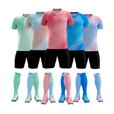 China Quick-drying comfortable polyester 100% breathable OEM football jersey football shirt retro shorts and soft set original football jerseys for sale