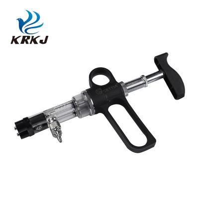 China Brass And Plastic Vaccinator 0.5ml/1ml Veterinary Animal Veterinary Automatic Double Shot Continuous Syringe for sale