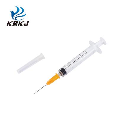 China ZJKR New and Hot Sale Medical Sterilized Plastic Veterinary Vaccine Syringe High Accuracy and Side Headed for sale