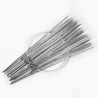 China Easily Cleaned Skewers Stainless Steel BBQ Spits Non-rotating Flat Reusable BBQ Sticks for sale