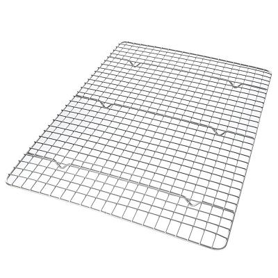 China Size Adjustable Square Holes Stainless Steel Metal Barbecue Wire Mesh Grill for sale