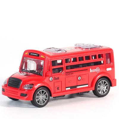 China 1:32 Friction Toy Kids Toys Open Door Die-Cast School Bus Model Pull Back Bus Toy For Boys Children Gifts for sale