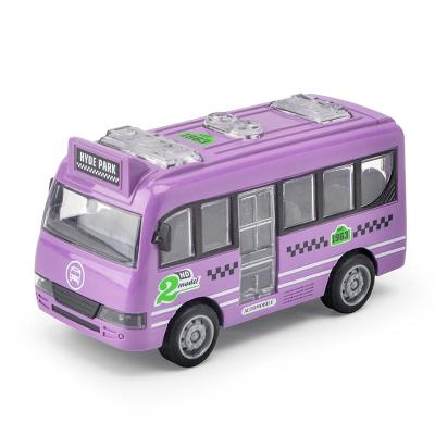 China Toy Wholesale 1:32 Simulation Bus Car Toys Friction Pull Back Inertia Model Diecast Mini Vehicle Toy For Kids Gifts for sale