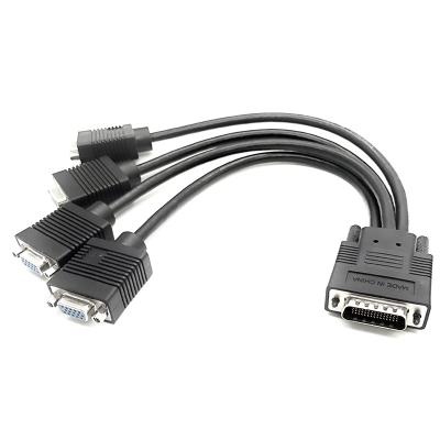 China Data Transmission Custom SCSI VHDCI 68 Pin To Quad 4 Ports DVI 24+5 Video Card Female Serial Data CaMale RS232 Cable For Moxa CBL-M62M9x8-100 for sale