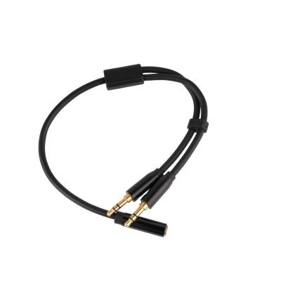 China Car Earphone Splitter 3.5mm Earphone Mic Stereo Y Splitter 3.5mm TRRS Female To Dual 3.5mm TRS Male Combo Audio Adapter for sale