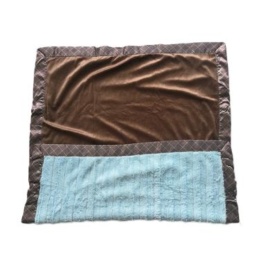 China Disposable High Quality Double Side PV Fur With Canvas Binding Breathable Baby Blanket for sale