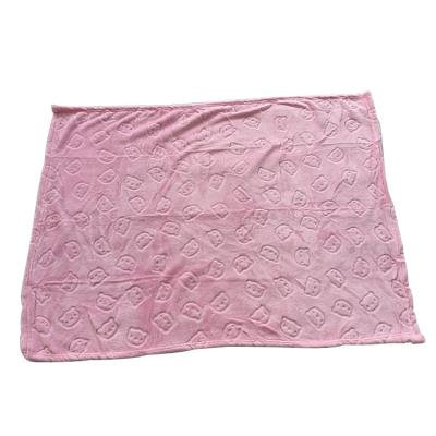 China Disposable Super Soft Embossing Flannel Fleece Baby Blanket for sale