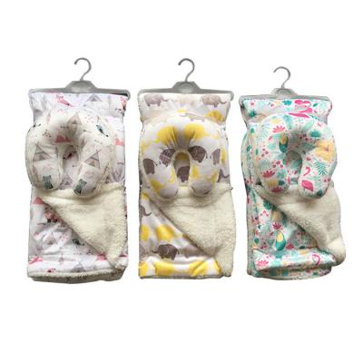 China Anti-pilling New Products 100% Polyester Mink Baby Blanket Pillow Set for sale