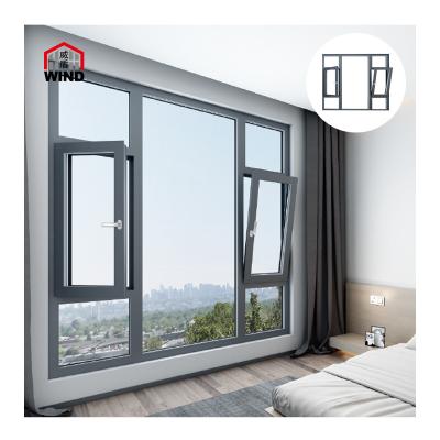 China French Aluminum Window Soundproof Waterproof Screen Swing Grill Design Swing Grill Sliding Window Frame Aluminum Casement Windows for sale