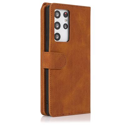 China Retro Shockproof Skin Feel Left and Right Open Leather Case with Card Slot Cell Phone Case for Samsung for sale