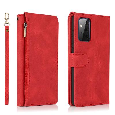 China Unique Shockproof Fashion Design Skin Feeling Zipper Phone Case Passport Holder For Samsung A Series for sale