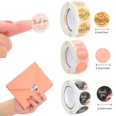 China New Styles Cute Round Waterproof Thank You Stickers Seal Label for Wedding Favor Party Envelope Stationery Handmade Sticker for sale