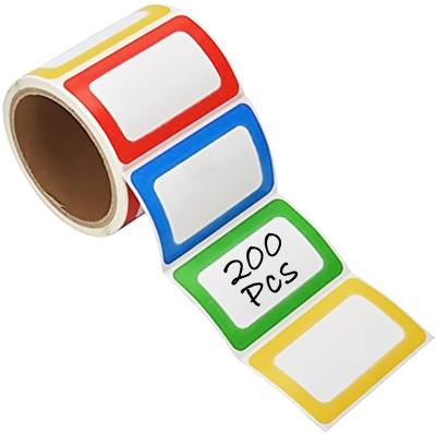 China Wholesale Waterproof Colorful Simple Name Tag Self Adhesive Label Stickers for sale