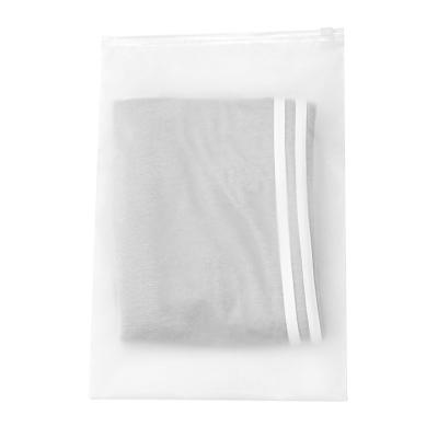 China Wholesale Custom Recyclable Factory Logo Printing PE Zip Lock Clear Poly Frosted Plastic Packaging Bag For Clothes for sale