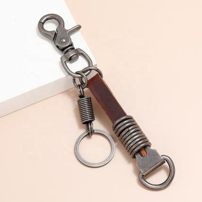 China Personality Man's Personality Jewelry Accessories Simple Punk Door Universal Party Leather Key Chains for sale