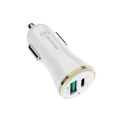 China Surge Protection Portable 5V 3A USB And USB C Interface QC 3.0 Fast Car Charger for sale