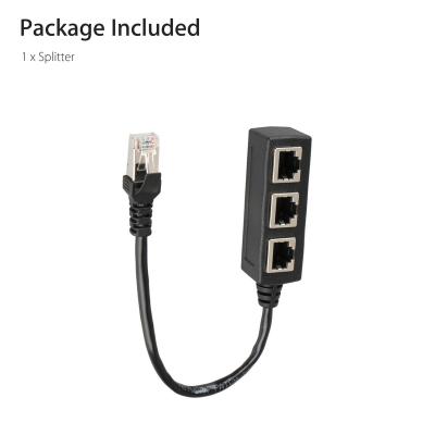 China Telecom Lan Ethernet 1 to 3 Splitter Port Cat5 Cable Network Adapter Socket Connector Extension RJ45 Cat6 Communication for sale