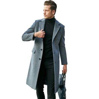 China SHAPE Fashionable Winter Warm Men's Business Coat Men's Slim Luxury Woolen Gentleman Pea Coat Male Trench Overcoat for sale