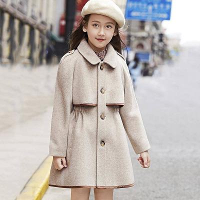 China 2021 warm casual regular thicken winter Autumn Cotton Pocket Buttons kids coat wool jacket outwear for girls for sale