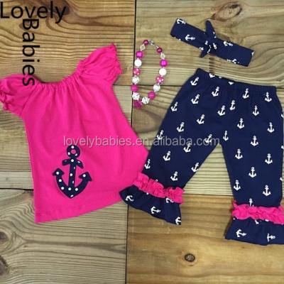 China Wholesale Spandex / Cotton Kids Clothes China Babies Outfits With Ruffle Pants for sale