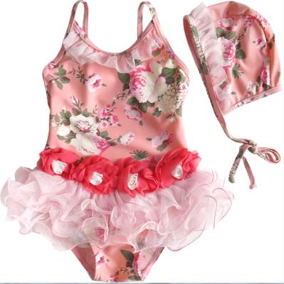 China Factory Direct Sale Flower Print Ruffle Bikini Swimsuit Breathable One Piece Flower Decorated Swimwear For Infant Girls for sale