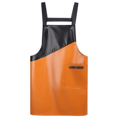 China Drink/Food New Kitchen Waterproof and Oil Proof Apron Cooking Work Suit Catering Leather Apron Mid Autumn Universal One Piece Shipping for sale