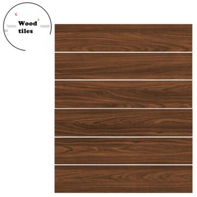 China 200x1000mm Brown Lowest Price Glazed Metal Effect Glazed Interior Floor And Wall Tiles Bedroom Wood Porcelain Tiles M21059 No for sale